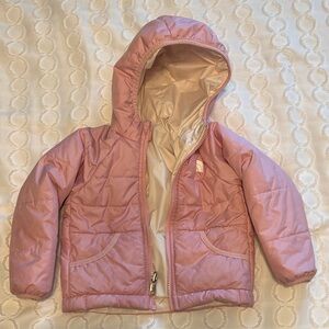 Pink Hooded Puffer Jacket